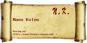 Nass Kolos névjegykártya